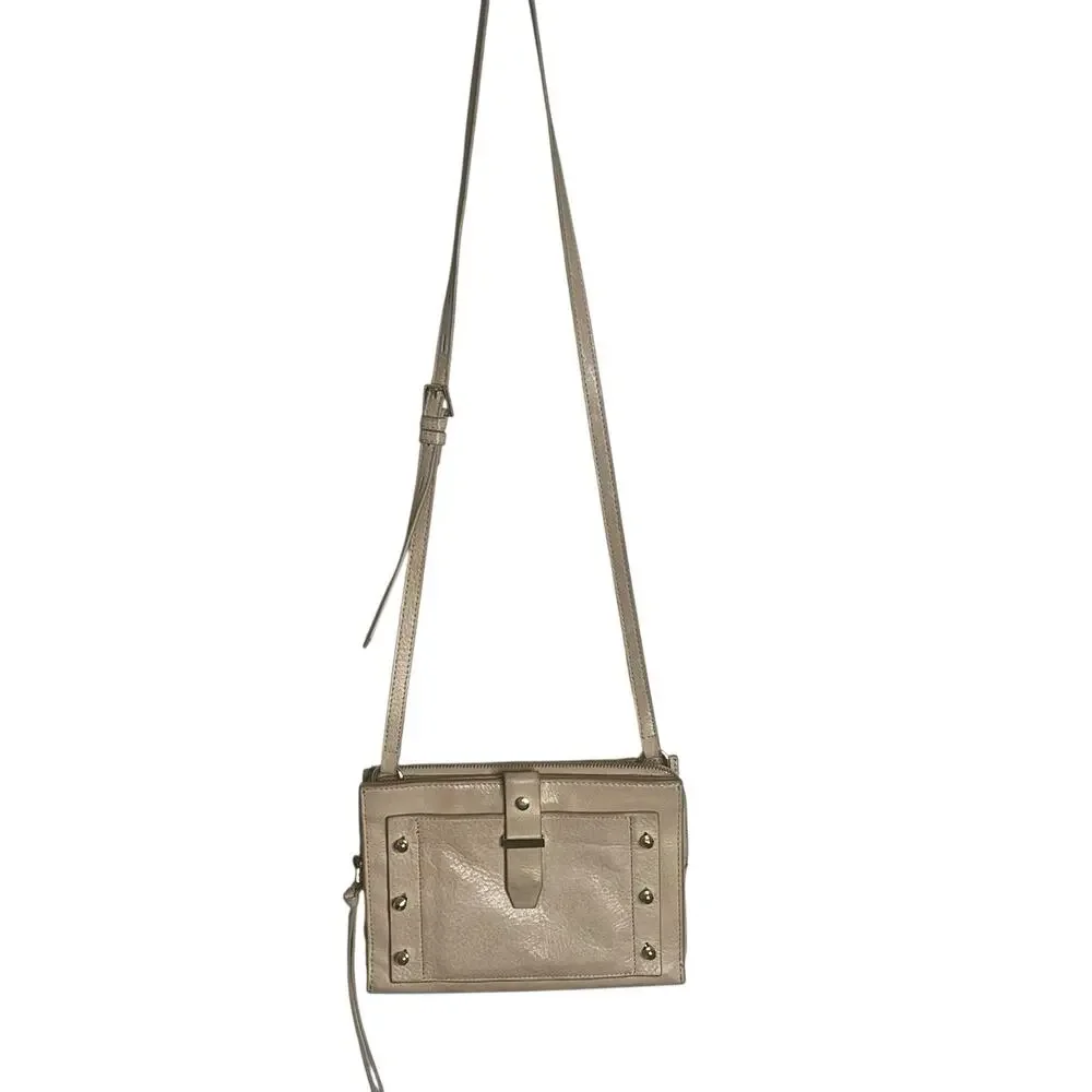 Botkier New York Warren City Crossbody Handbag Blush Beige Leather Studded